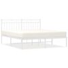 vidaXL S&auml;ngram med huvudgavel metall vit 150x200 cm