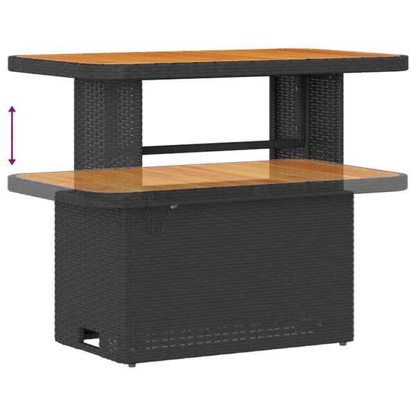 vidaXL Tr&auml;dg&aring;rdsoffset med kudde 12 pcs Svart Poly rattan