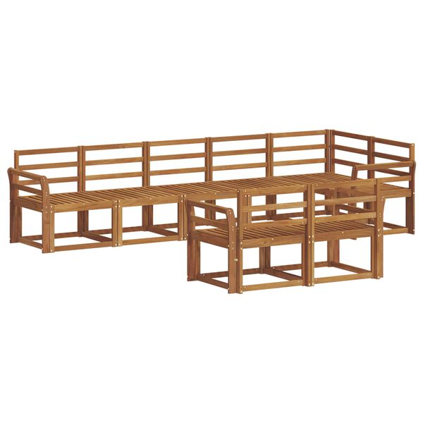vidaXL Utomhussoffset 8 pcs Naturf&auml;rg Massivt Akaciatr&auml;