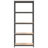 vidaXL Förvaringshylla antracit stål och konstruerat trä 5 hyllplan