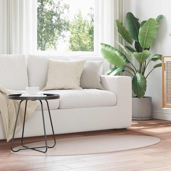 vidaXL Omr&aring;desmattor Oval HUARTE Sand 150 x 80 cm 100% Polyester