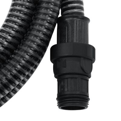 vidaXL Sugslang med PVC-kopplingar 7 m 22 mm svart