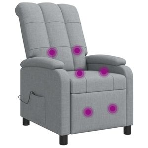 vidaXL Massagef&aring;t&ouml;lj Ljusgr&aring; Tyg