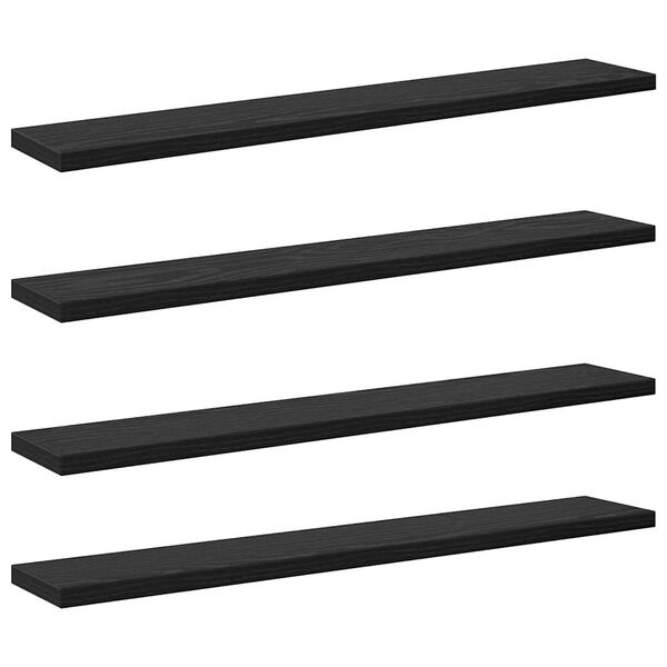 vidaXL Bokhylla Br&auml;da 4 pcs Svart 60 x 10 x 1,5 cm Konstruerat tr&auml;