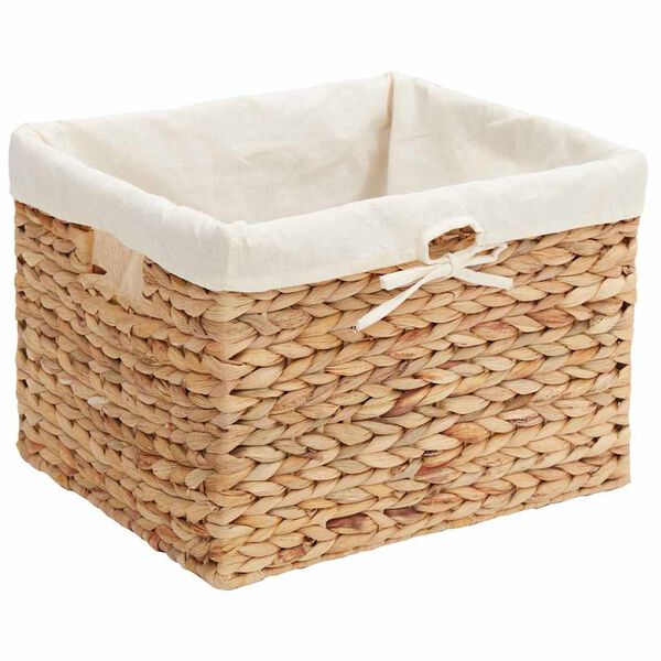 vidaXL F&ouml;rvaringskorgar 3 pcs Naturf&auml;rg 35 x 30 x 25 cm Vattenhyacint