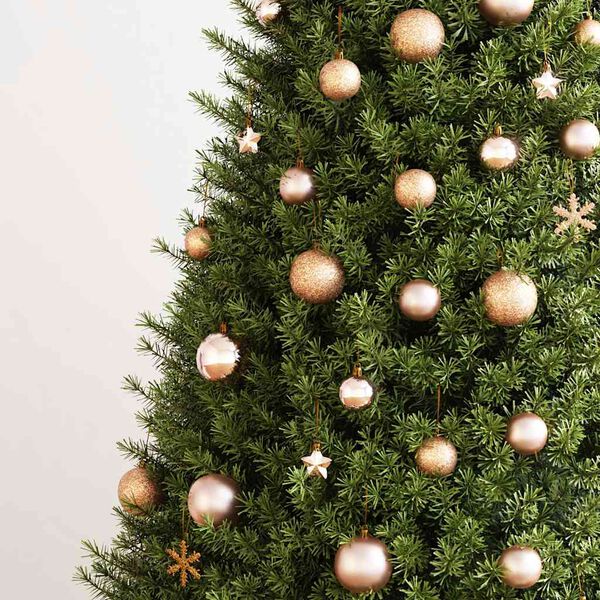 vidaXL Julgranskulor 111 delar ros&eacute;guld polystyren