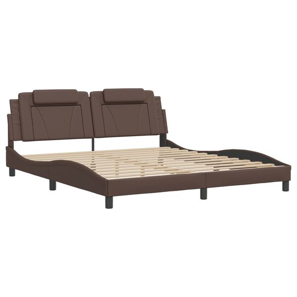 vidaXL Bed Frame "Viana" with LED without Mattress Brown 180x200 cm