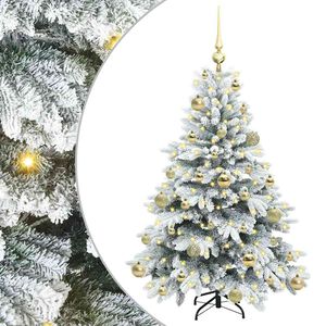 vidaXL Konstgjord julgran med 150 LED-lampor Vit 120 cm PE och PVC