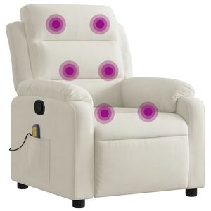 vidaXL Massagef&aring;t&ouml;lj gr&auml;ddvit sammet