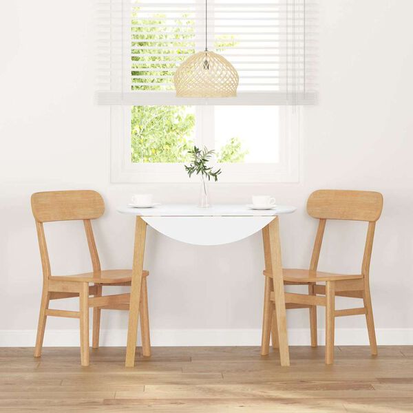 vidaXL Matstolar 2 st massivt tr&auml; gummi