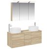 vidaXL Badrumsm&ouml;belset 4 pcs Sonoma-ek Konstruerat tr&auml; och glas