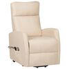 vidaXL Massagefåtölj med uppresningshjälp gräddvit tyg