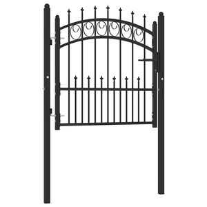 vidaXL Staketgrind EMMEN med spikar st&aring;l 104x87 cm svart
