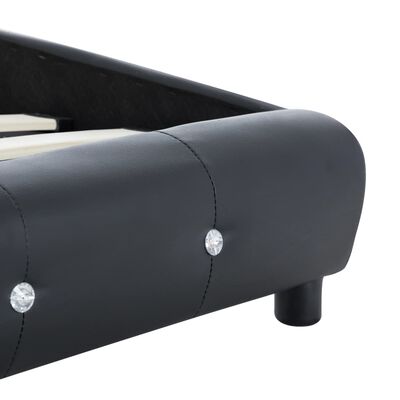 vidaXL Säng med memoryskummadrass svart konstläder 140x200 cm
