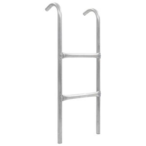 vidaXL Stege till studsmatta 2 steg st&aring;l silver 72 cm (l&auml;mplig f&ouml;r 65 cm h&ouml;jd)