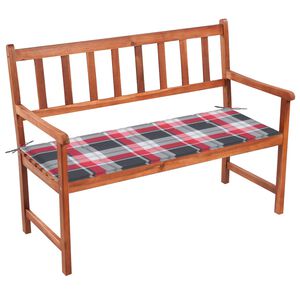 vidaXL Tr&auml;dg&aring;rdsb&auml;nk med dyna 120 cm massivt akaciatr&auml;