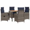 vidaXL Utomhusmatbord 5 st Grey and Navy Blue 90 x 90 x 75 cm