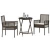 vidaXL Trädgårds Bistro Set 3 pcs Brun Poly rattan