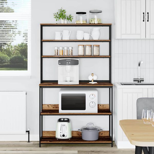 vidaXL K&ouml;ks hylla Gammalt tr&auml; 100 x 40 x 168 cm Konstruerat tr&auml;