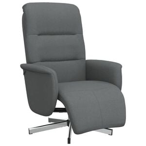 vidaXL Reclinerf&aring;t&ouml;lj med fotst&ouml;d m&ouml;rkgr&aring; tyg