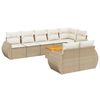 vidaXL Soffgrupp f&ouml;r tr&auml;dg&aring;rden med dynor 9 delar beige konstrotting