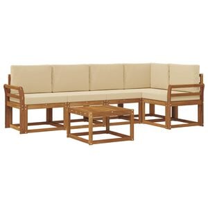 vidaXL Utomhussoffset med kudde 6 pcs Naturlig och Beige
