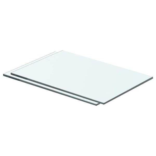 vidaXL Hyllplan 2 st glas genomskinlig 40x20 cm