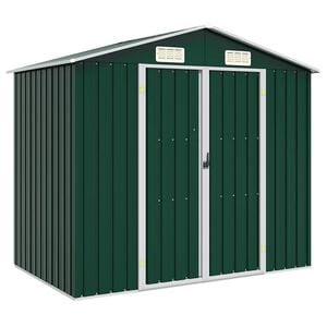 vidaXL Tr&auml;dg&aring;rdsskjul gr&ouml;n 205x129x183 cm galvaniserat st&aring;l