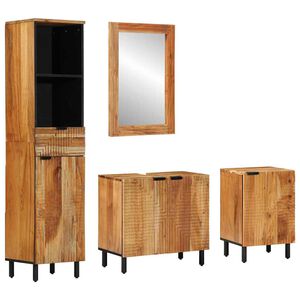vidaXL Badrumssk&aring;psset 4 st Naturlig 38 x 33 x 160 cm