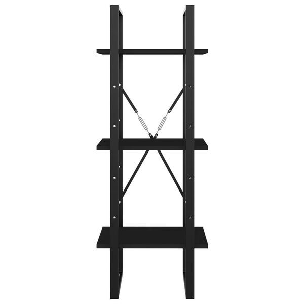 vidaXL Bokhylla 3 hyllplan svart 40x30x105 cm konstruerat tr&auml;
