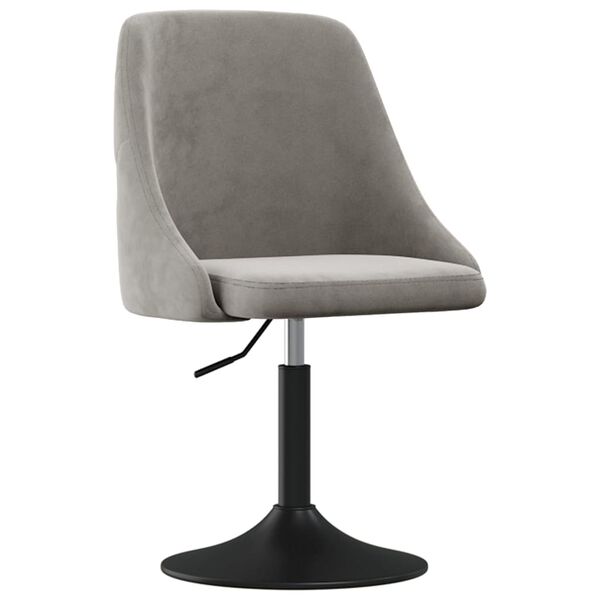 vidaXL Matstolar 4 st ljusgr&aring; sammet