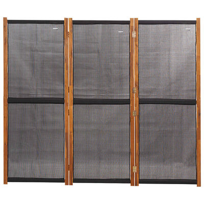 vidaXL Rumsavdelare 3 paneler svart 210x180 cm
