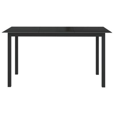 vidaXL Trädgårdsbord svart 150x90x74 cm aluminium och glas