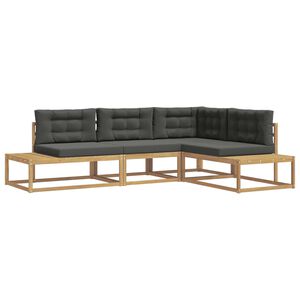 vidaXL Utomhussoffset 4 st 4-sits Polyester Vit 277,5 x 198,5 x 73 cm