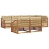 vidaXL Utomhussoffset 7 st Naturlig och Beige