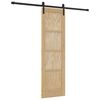 vidaXL Skjutd&ouml;rr Naturlig och svart 61 x 198,5 cm Massiv furu