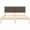 vidaXL S&auml;ngram med Kl&auml;dd Huvudgavel Taupe 160 x 200 cm Massiv furu