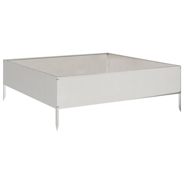 vidaXL Rabattkant upph&ouml;jd 100x100x33,5 cm rostfritt st&aring;l