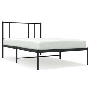 vidaXL S&auml;ngram med huvudgavel metall svart 75x190 cm