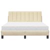 vidaXL Bed with Mattress "Hanko" Cream 140x190 cm Fabric