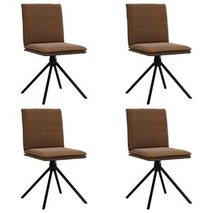 vidaXL Matstolar 4 st brun konstmocka