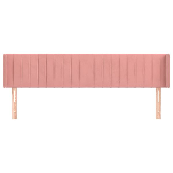vidaXL S&auml;nggavel med kanter rosa 183x16x78/88 cm sammet