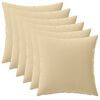 vidaXL Kudd&ouml;verdrag 6 st HEERLEN Beige 45 x 45 cm Polyester