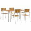 vidaXL Utomhusmatbord 5 st 150 x 90 x 75 cm