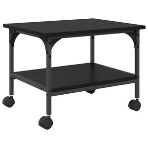 vidaXL Skrivarst&auml;ll Svart Ek 50 x 40 x 38 cm Konstruerat tr&auml;