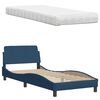vidaXL Bed with Mattress "Hanko" Blue 90x190 cm Fabric