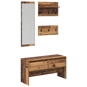 vidaXL Hallm&ouml;belset 4 st Gammalt tr&auml; 90 x 31 x 46,5 cm Konstruerat tr&auml;