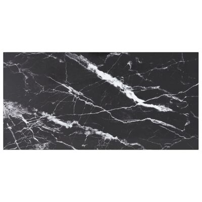 vidaXL Bordsskiva svart 100x50 cm 6 mm härdat glas med marmortextur