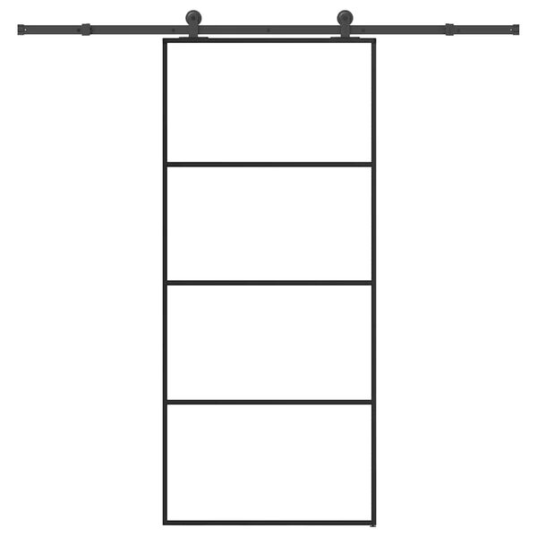 vidaXL Skjutd&ouml;rr med beslagset ESG glas och aluminium 90x205 cm