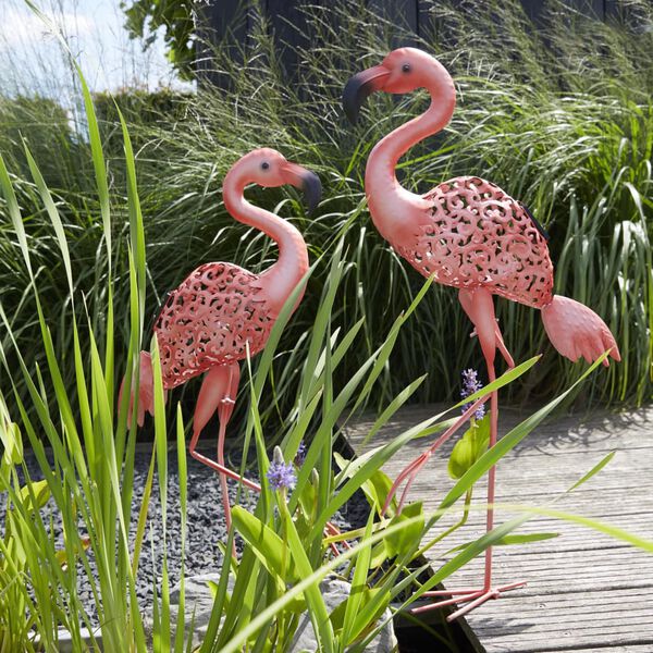 Luxform Tr&auml;dg&aring;rdslampa solcell LED Flamingo rosa 30111